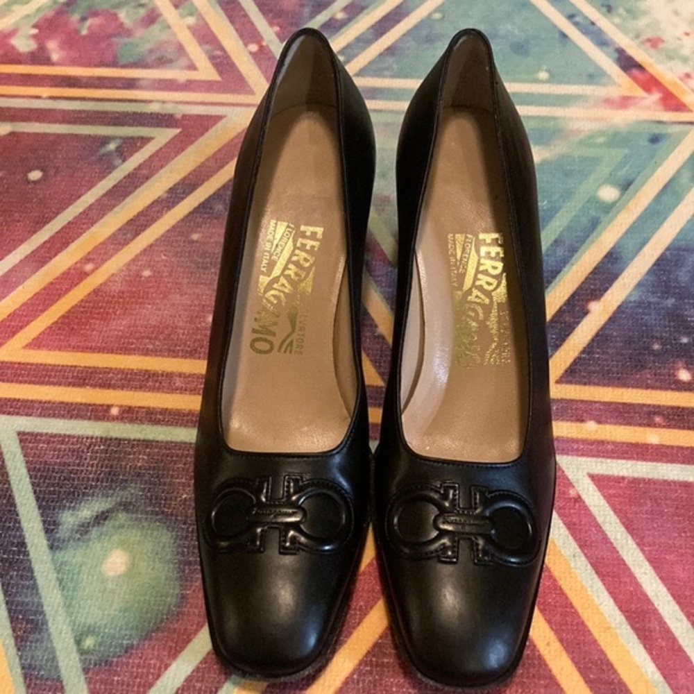 Salvatore Ferragamo Black Classic Heels